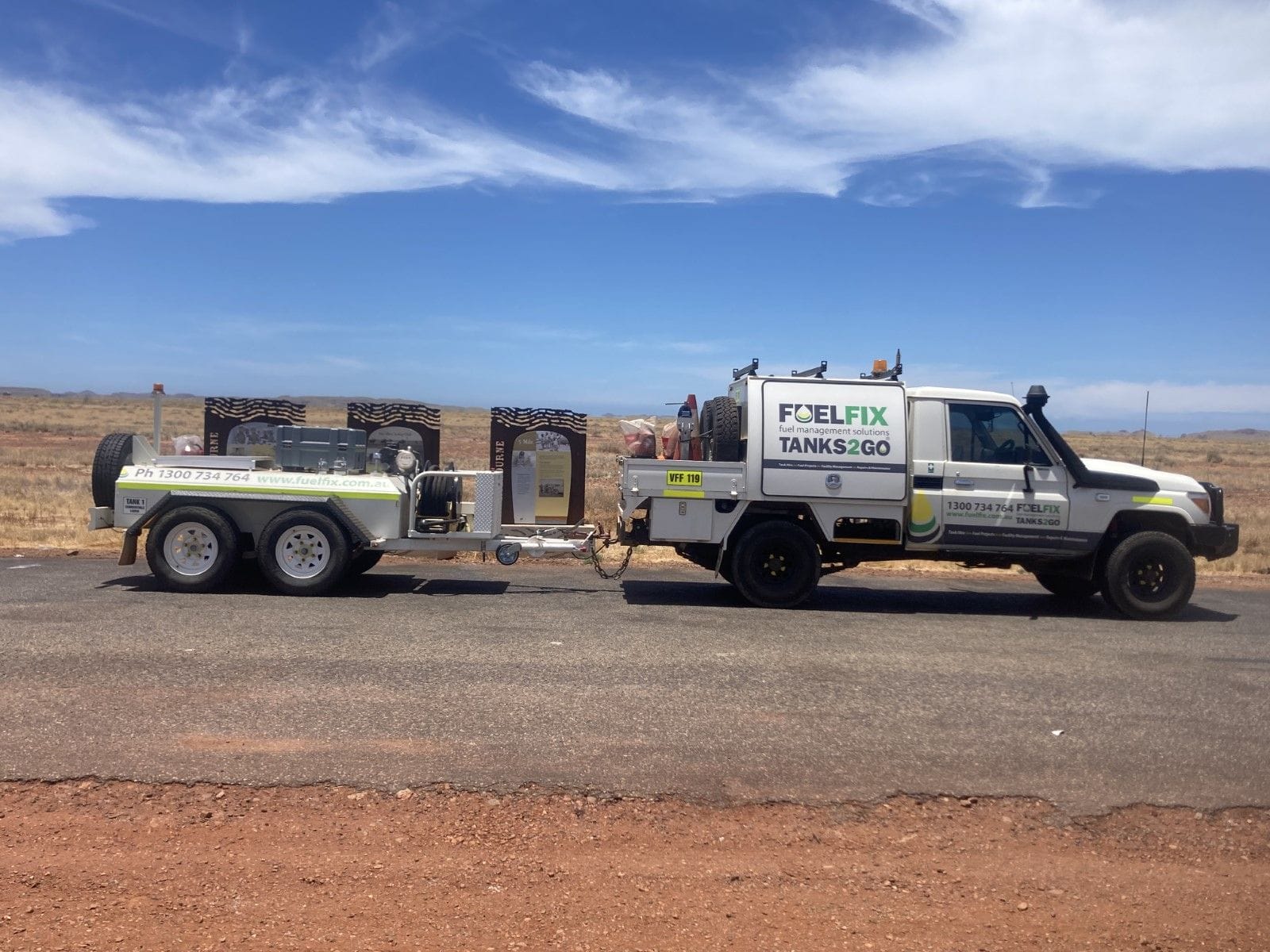 fuel tailer travelling to remote site in port headland