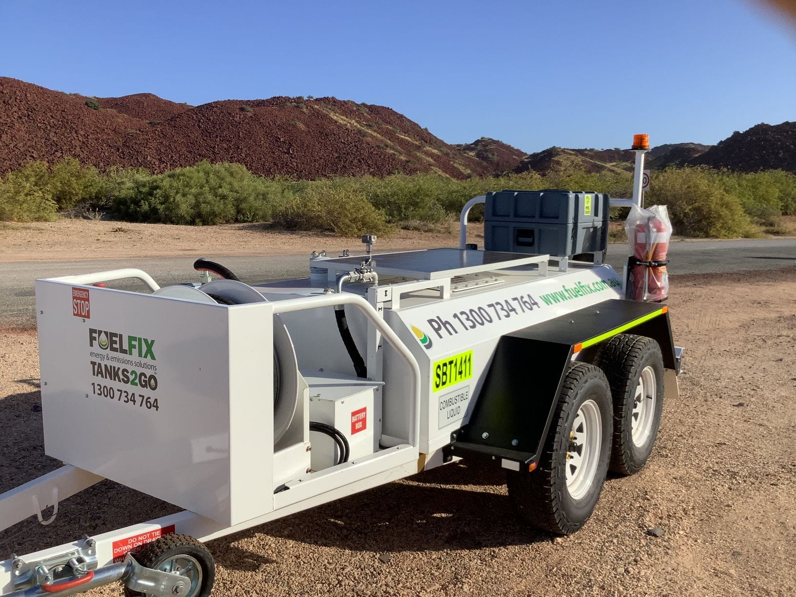 open bay diesel fuel trailer close shot